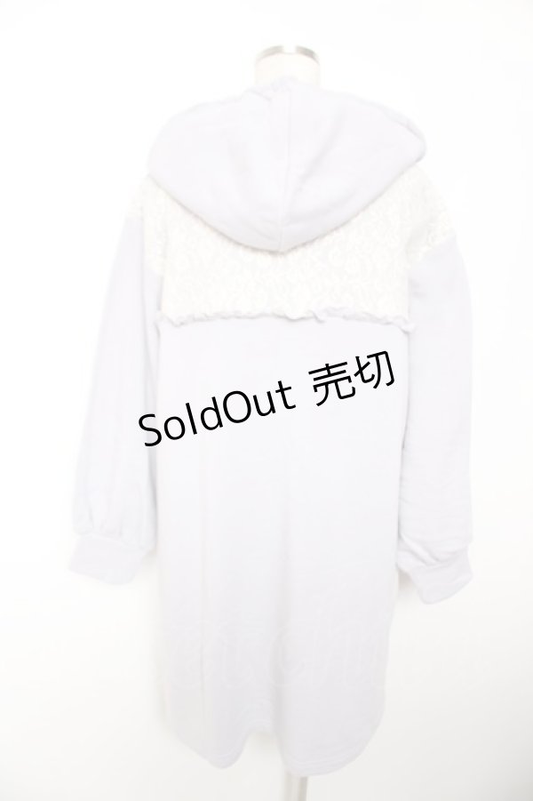 画像2: axes femme POETIQUE / レース切替ロングパーカー M ラベンダー Y-26-01-07-075-AX-TO-SZ-ZY (2)