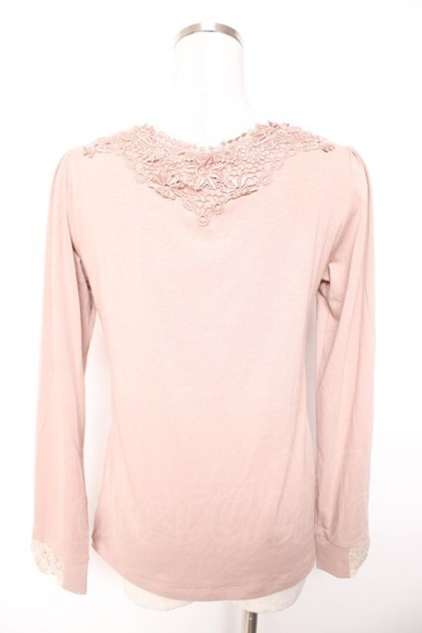 画像2: axes femme / レースモチーフインナープルオーバー M 淡ピンク Y-26-01-07-076-AX-TO-SZ-ZY (2)