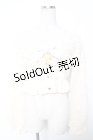 画像: axes femme Kawaii / クマブローチニットボレロ M 生成り Y-26-01-07-082-AX-TO-SZ-ZT024