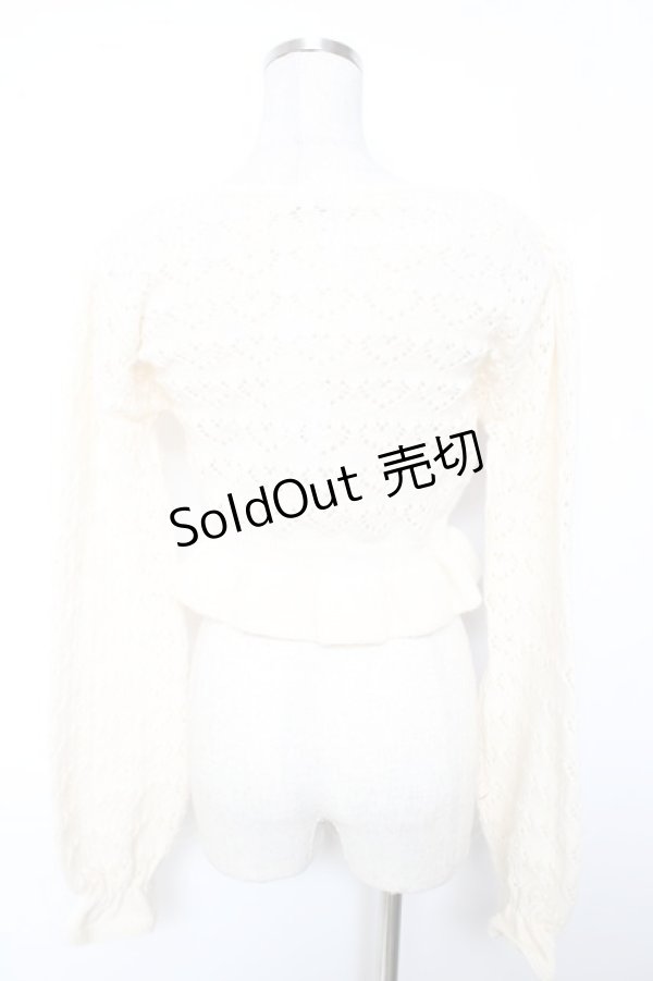 画像2: axes femme Kawaii / クマブローチニットボレロ M 生成り Y-26-01-07-082-AX-TO-SZ-ZT024 (2)