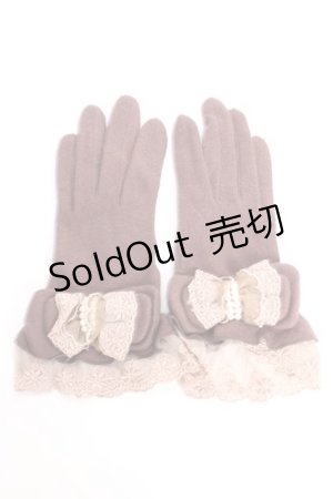 画像: axes femme / ビッグリボン手袋  茶 Y-26-01-07-011-AX-ZA-SZ-ZY