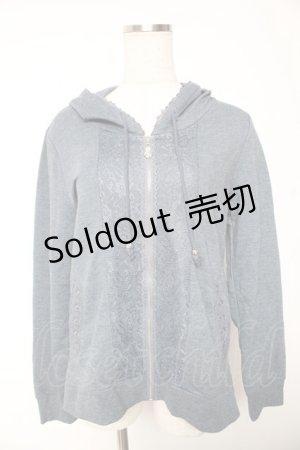 画像: axes femme / バックチュールレースパーカー M ブルーグレー Y-26-01-07-093-AX-TO-SZ-ZY