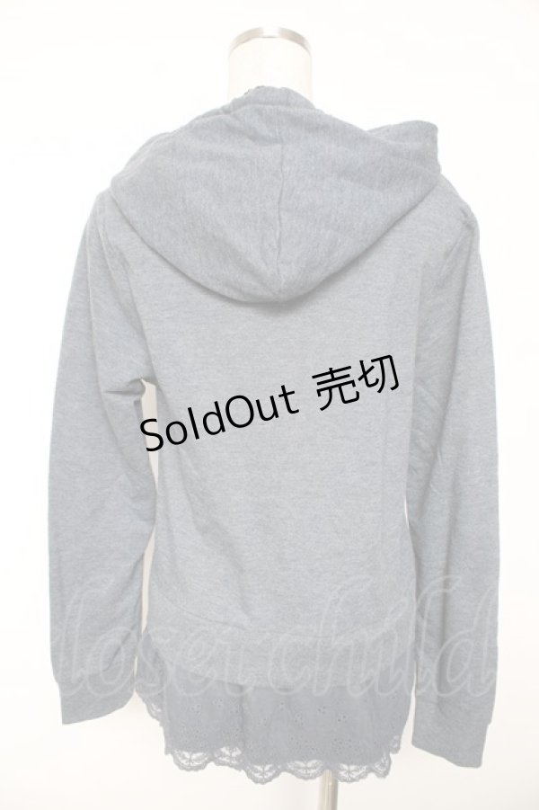 画像2: axes femme / バックチュールレースパーカー M ブルーグレー Y-26-01-07-093-AX-TO-SZ-ZY (2)