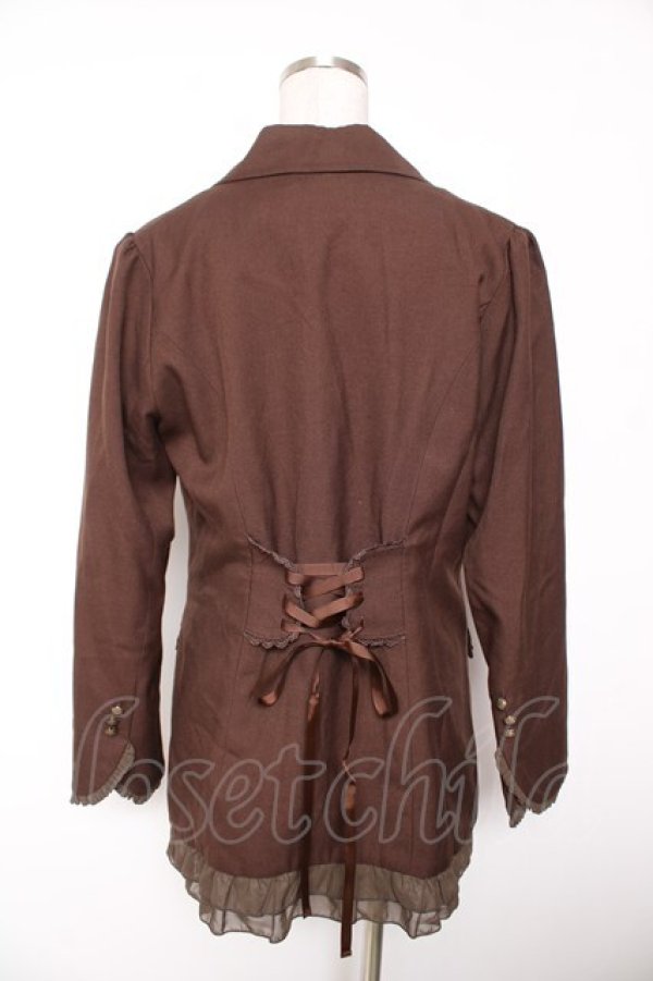 画像2: axes femme / マニッシュロングジャケット M 茶 Y-26-01-07-100-AX-JA-SZ-ZY (2)