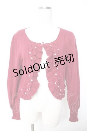 画像: Leur Getter / パール付ニットボレロ M ワイン Y-26-01-07-104-LU-TO-SZ-ZY