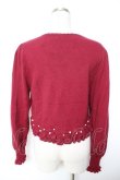 画像2: Leur Getter / パール付ニットボレロ M ワイン Y-26-01-07-104-LU-TO-SZ-ZY (2)