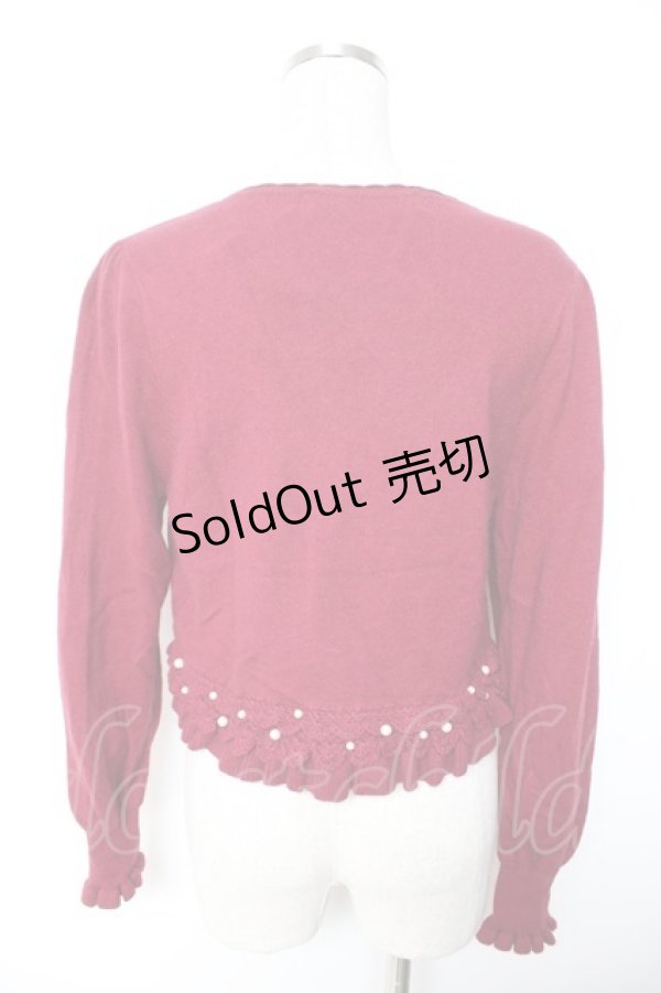 画像2: Leur Getter / パール付ニットボレロ M ワイン Y-26-01-07-104-LU-TO-SZ-ZY (2)