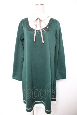 画像: axes femme / 襟デザインAラインカットワンピース M グリーン Y-26-01-07-112-AX-OP-SZ-ZY