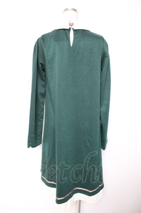 画像2: axes femme / 襟デザインAラインカットワンピース M グリーン Y-26-01-07-112-AX-OP-SZ-ZY (2)