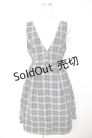 画像: axes femme / チェック柄ジャンスカ M 黒 Y-26-01-07-117-AX-OP-SZ-ZY