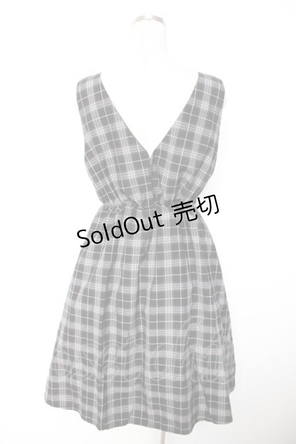 画像2: axes femme / チェック柄ジャンスカ M 黒 Y-26-01-07-117-AX-OP-SZ-ZY (2)