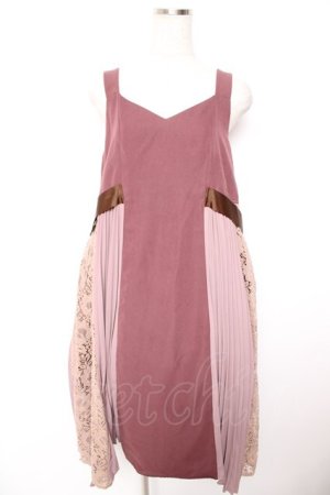 画像: axes femme / サイドベルトプリーツジャンパースカート M ローズ Y-26-01-07-118-AX-OP-SZ-ZY