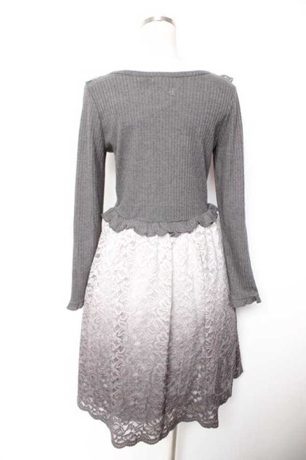 画像2: axes femme / レースドッキングワンピース M グレー Y-26-01-07-119-AX-OP-SZ-ZY (2)