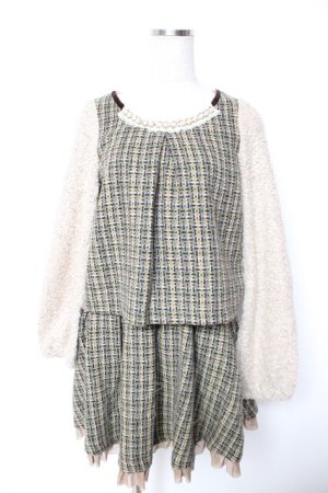 画像: axes femme POETIQUE / ツイードセットアップ M グリーン Y-26-01-07-123-AX-OP-SZ-ZY