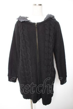 画像: axes femme / 裏ボアニットコーディガン M 黒 Y-26-01-07-127-AX-TO-SZ-ZY