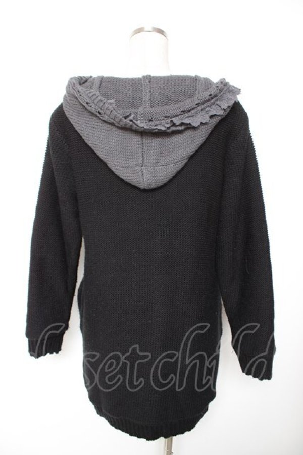 画像2: axes femme / 裏ボアニットコーディガン M 黒 Y-26-01-07-127-AX-TO-SZ-ZY (2)