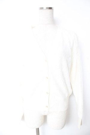 画像: axes femme / レース重ねニットカーディガン M 白 Y-26-01-07-131-AX-TO-SZ-ZI