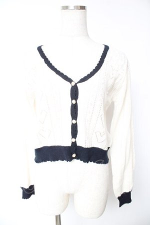 画像: axes femme POETIQUE / 配色デザインニットカーデ M キナリ Y-26-01-07-132-AX-TO-SZ-ZY