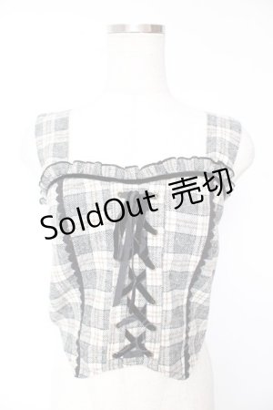 画像: axes femme POETIQUE / チェック柄ビスチェ M 黒 Y-26-01-07-133-AX-TO-SZ-ZY