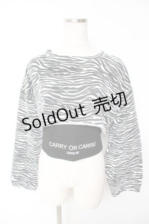 画像: NOVESSEL / キャミ付きクロップドトップス F 白×黒(ゼブラ) Y-26-01-07-138-PU-TO-SZ-ZY