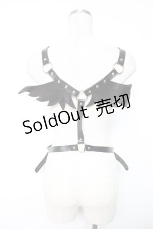 画像: NOVESSEL / 羽根付きハーネスベルト  黒 Y-26-01-07-016-PU-ZA-SZ-ZY