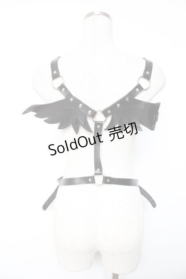 画像1: NOVESSEL / 羽根付きハーネスベルト  黒 Y-26-01-07-016-PU-ZA-SZ-ZY (1)