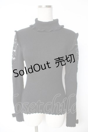 画像: Secret Honey / リブニットソー  黒 Y-26-01-07-139-CA-TO-AS-ZY