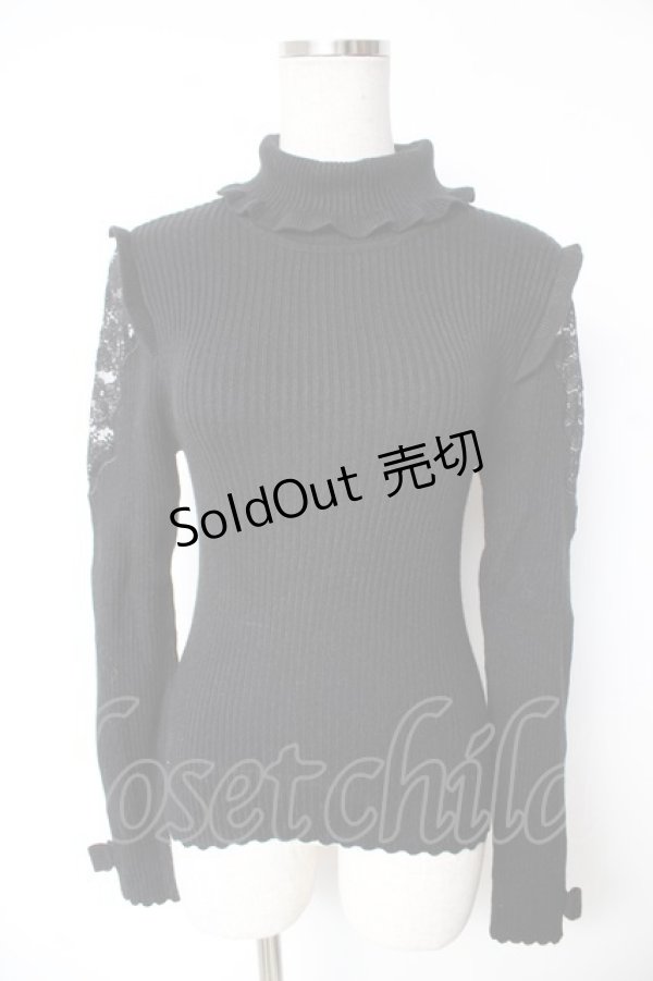 画像1: Secret Honey / リブニットソー  黒 Y-26-01-07-139-CA-TO-AS-ZY (1)