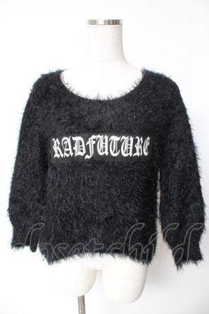 画像: GLAD NEWS / スカルBIGワッペンシャギーニット F ブラック Y-26-01-07-140-GL-TO-SZ-ZY