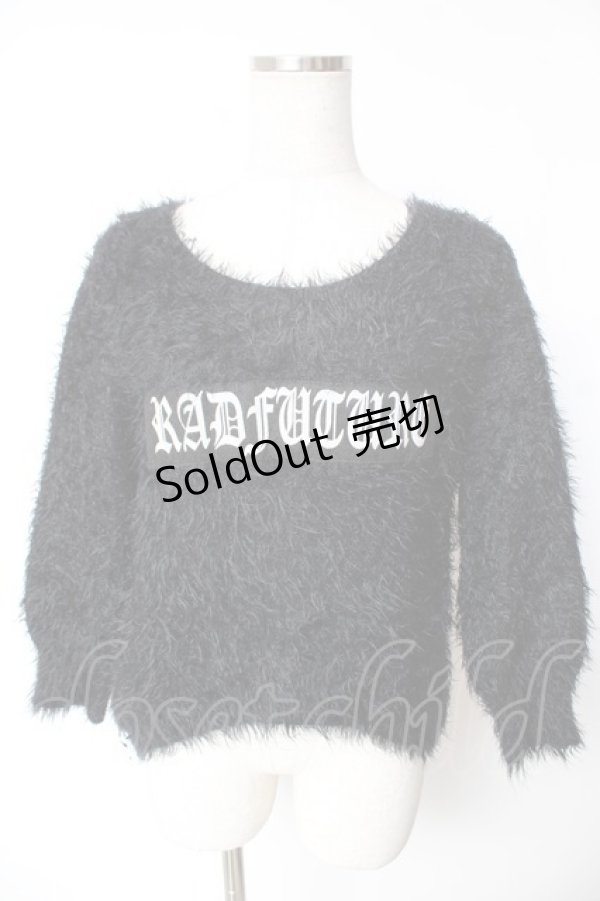 画像1: GLAD NEWS / スカルBIGワッペンシャギーニット F ブラック Y-26-01-07-140-GL-TO-SZ-ZT0205Q (1)