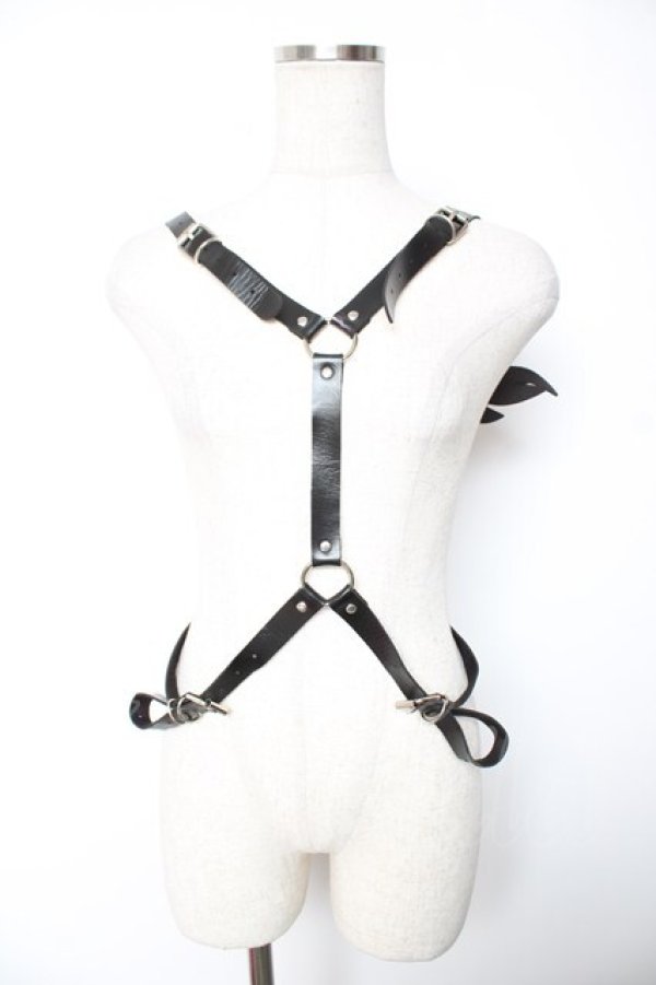 画像2: NOVESSEL / 羽根付きハーネスベルト  黒 Y-26-01-07-016-PU-ZA-SZ-ZY (2)
