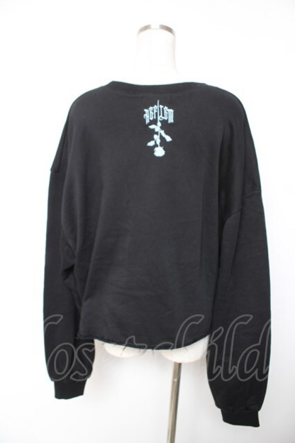 画像2: REFLEM / 刺繍クロップドプルオーバー F ブラック Y-26-01-07-143-PU-TO-SZ-ZY (2)