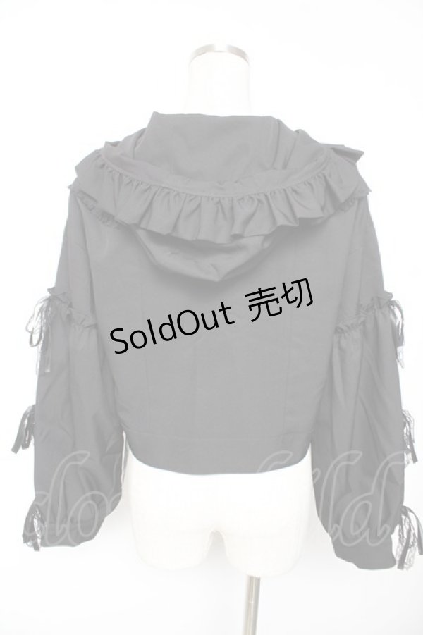 画像2: mille fille closet by LODISPOTTO / リボンワルツフリルフードブルゾン M 黒 Y-26-01-07-144-LO-JA-SZ-ZS (2)