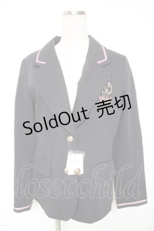 画像: Secret Honey / エンブレムジャケット  黒 Y-26-01-07-146-CA-JA-AS-ZY