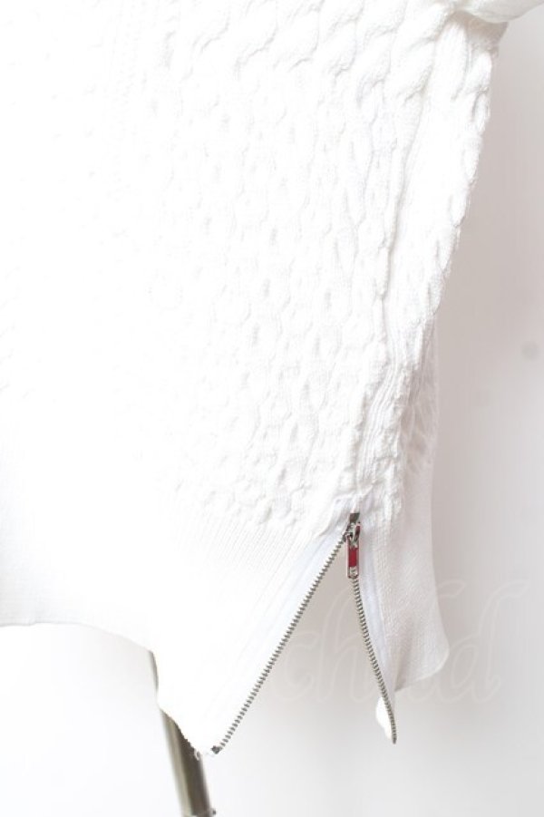 画像3: CIVARIZE / ステッチデザイン脇ファスナーニットベスト F 白 Y-26-01-07-147-GO-TO-SZ-ZY (3)