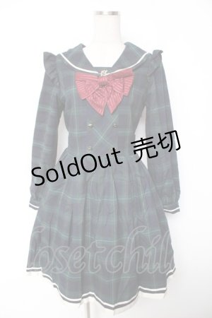 画像: Secret Honey / チェックセーラーワンピース  グリーンｘ紺 Y-26-01-07-148-CA-OP-AS-ZY