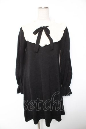 画像: axes femme / ヨーク切替ニットワンピース F 黒 Y-26-01-07-155-AX-OP-SZ-ZY