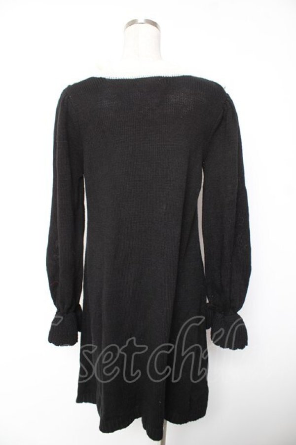 画像2: axes femme / ヨーク切替ニットワンピース F 黒 Y-26-01-07-155-AX-OP-SZ-ZY (2)