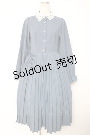 画像: m petit by misako / AM*レースエリプリーツワンピース M 中青 Y-26-01-07-156-LO-OP-SZ-ZY