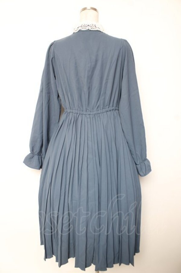 画像2: m petit by misako / AM*レースエリプリーツワンピース M 中青 Y-26-01-07-156-LO-OP-SZ-ZY (2)