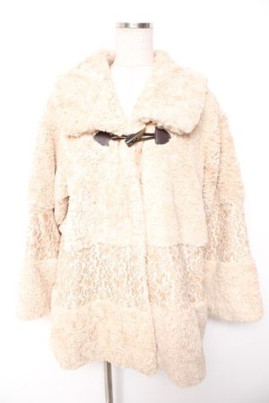 画像: axes femme NOSTALGIE / 切り替えファーコート M ベージュ Y-26-01-07-158-AX-CO-SZ-ZY