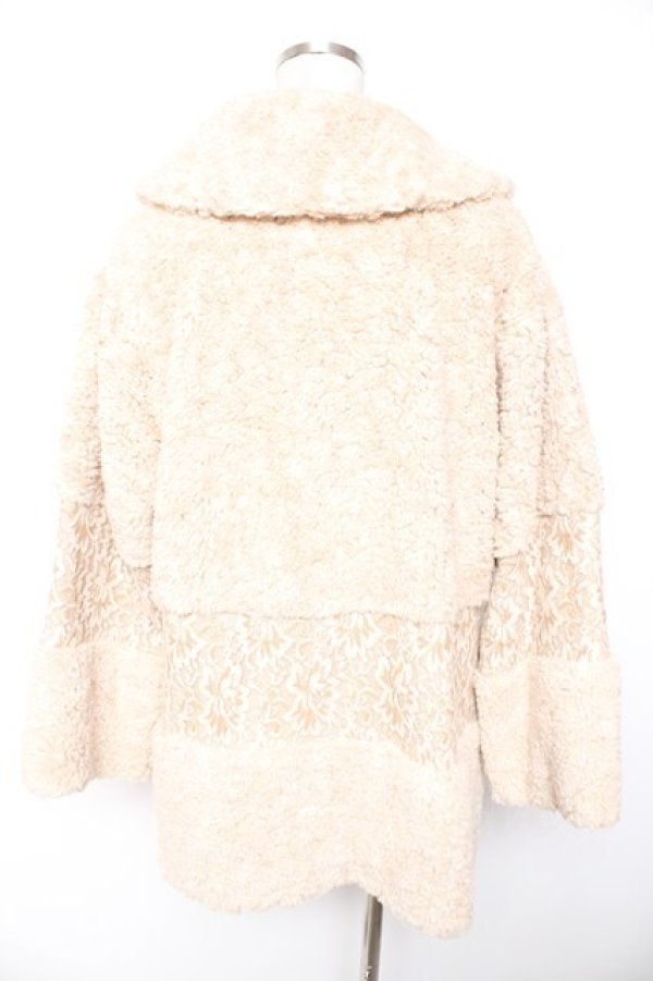 画像2: axes femme NOSTALGIE / 切り替えファーコート M ベージュ Y-26-01-07-158-AX-CO-SZ-ZY (2)