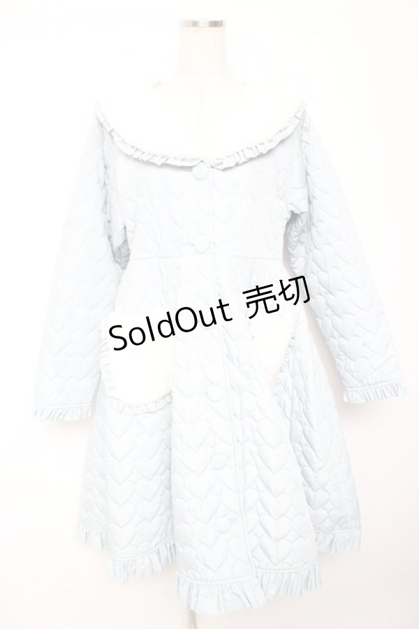 画像1: axes femme Kawaii / ハートキルティングコート M サックス Y-26-01-07-159-AX-CO-SZ-ZI (1)