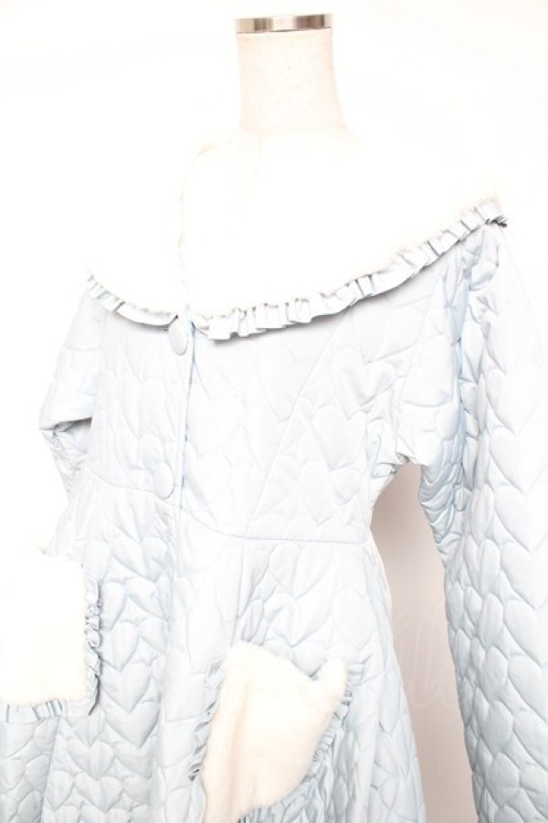 画像3: axes femme kawaii / ハートキルティングコート M サックス Y-26-01-07-159-AX-CO-SZ-ZY (3)