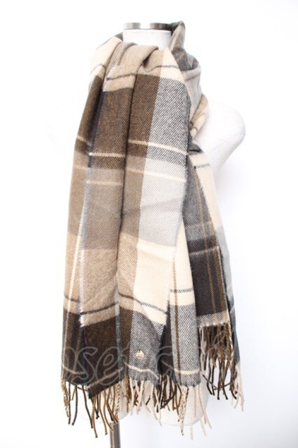 画像1: an another angelus / チェック柄ストール  ブラウン Y-26-01-07-020-CA-ZA-SZ-ZY (1)