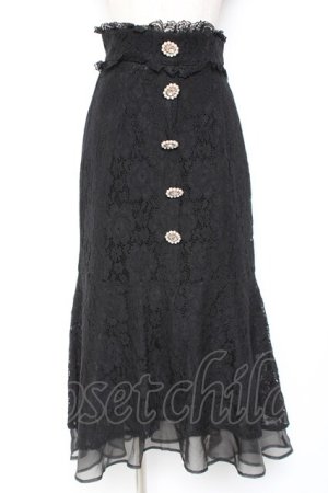 画像: Rojita / ビジュ釦付き総レースマーメイドスカート F 黒 Y-26-01-07-166-LO-SK-SZ-ZY