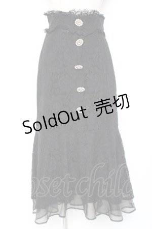 画像: Rojita / ビジュ釦付き総レースマーメイドスカート F 黒 Y-26-01-07-166-LO-SK-SZ-ZY