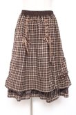 画像1: axes femme / チェック柄ミディスカート M 茶 Y-26-01-07-170-AX-SK-SZ-ZY (1)