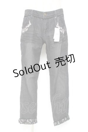 画像: axes femme / ドビーデニムボーイズパンツ L 黒 Y-26-01-07-174-AX-PA-SZ-ZY