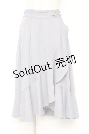 画像: axes femme POETIQUE / ラッフルフリルラップ風スカート M ブルーグレー Y-26-01-07-175-AX-SK-SZ-ZY